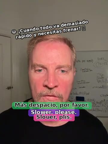 Frame from the original bilingual Slower, please lesson